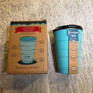 Blue Insulated Stackable Tumbler